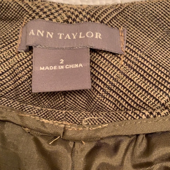 Ann Taylor wool glen plaid trousers - Picture 6 of 7